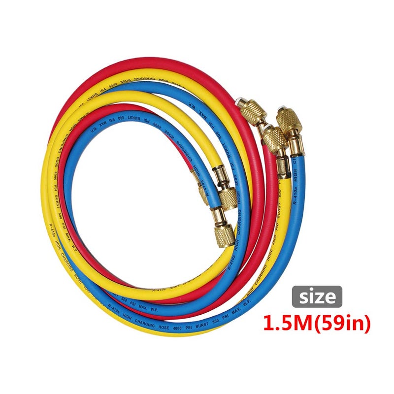 Shikha 5FT AC Diagnostic Manifold Freon Gauge Set for R410A R404A R22 R134A R12 R22 and R502 Refrigerant AC House Air Condition HVAC 60" - Image 5